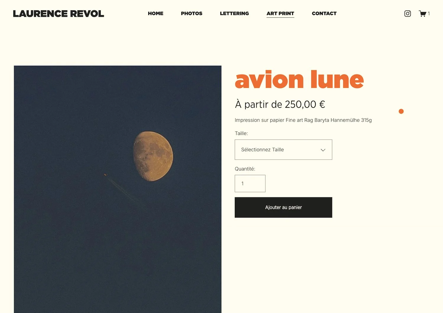 Laurence Revol — fiche produit d'un tirage